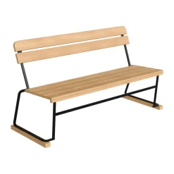 Grythyttan Stålmöbler Garden Sofas & Garden Benches*Sofa 3, Oiled oak–black steel frame BrownBlack