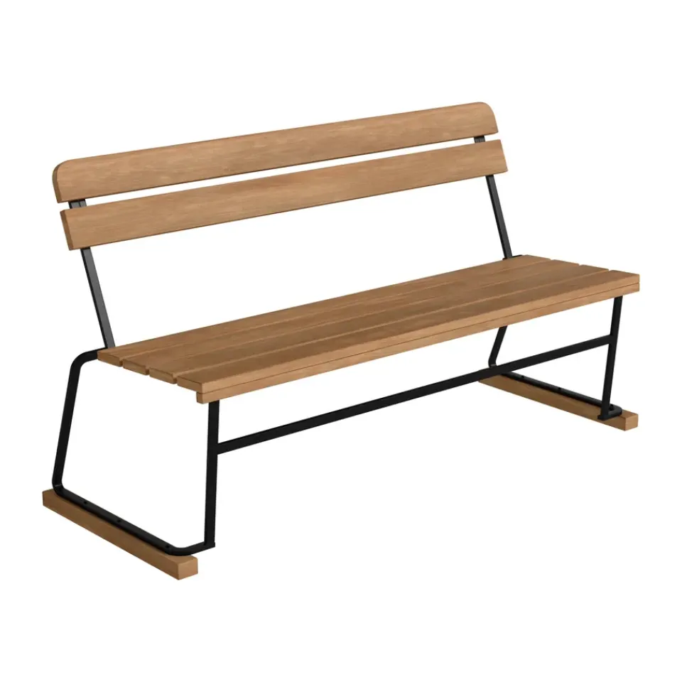 Grythyttan Stålmöbler Garden Sofas & Garden Benches*Sofa 3, Teak-black steel frame BrownBlack
