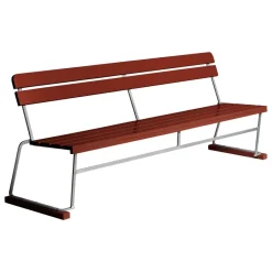 Grythyttan Stålmöbler Garden Sofas & Garden Benches*Soffa 5 sofa, Dark lacque oak-warm galvanised frame Red