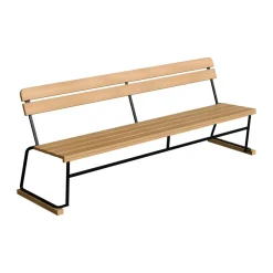 Grythyttan Stålmöbler Garden Sofas & Garden Benches*Soffa 5 sofa, Oiled oak–black steel frame BeigeBlack