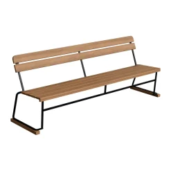 Grythyttan Stålmöbler Garden Sofas & Garden Benches*Soffa 5 sofa, Teak-black steel frame BrownBlack