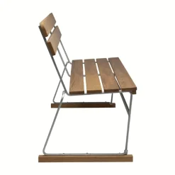 Grythyttan Stålmöbler Garden Sofas & Garden Benches|Outdoor Lounge Furniture*Soffa 5 sofa, Teak-hot-dip galvanized stand Brown