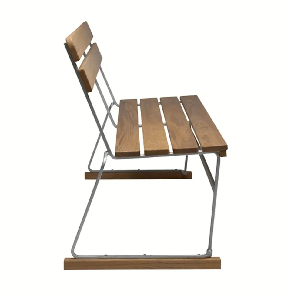 Grythyttan Stålmöbler Garden Sofas & Garden Benches|Outdoor Lounge Furniture*Soffa 5 sofa, Teak-hot-dip galvanized stand Brown