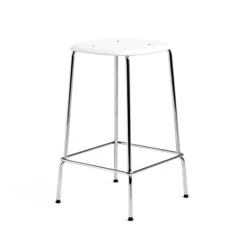 HAY Bar Stools*Soft Edge 85 Low bar stool, -chrome frame White