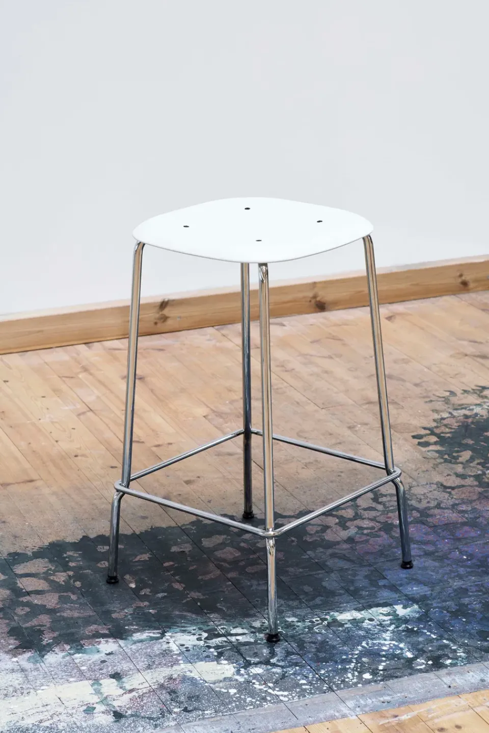 HAY Bar Stools*Soft Edge 85 Low bar stool, -chrome frame White