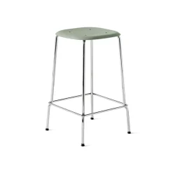 HAY Bar Stools*Soft Edge 30 Low bar stool, Dusty - chrome frame Green