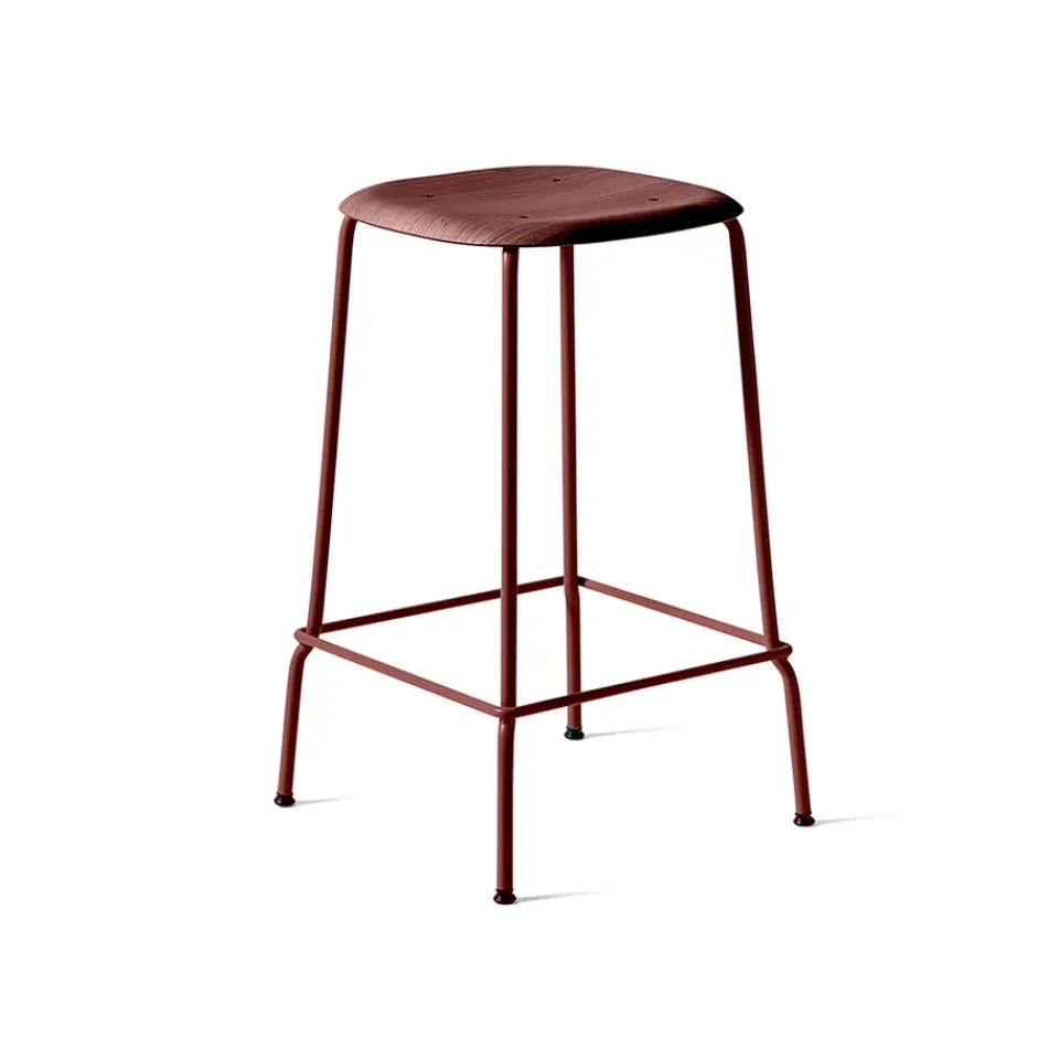 HAY Bar Stools*Soft Edge 30 Low bar stool, Fall , fall steel frame Red