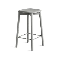 HAY Bar Stools*Soft Edge 32 Low bar stool, Soft -soft oak frame Grey