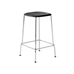 HAY Bar Stools*Soft Edge 30 Low bar stool, oak-chrome frame Black