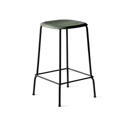 HAY Bar Stools*Soft Edge 30 Low bar stool, Hunter-black steel frame Green