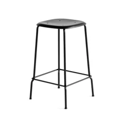 HAY Bar Stools*Soft Edge 85 Low bar stool, - steel frame Black