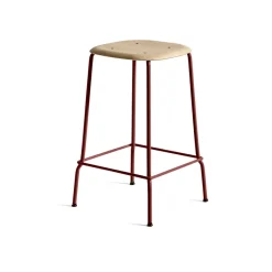 HAY Bar Stools*Soft Edge 30 Low bar stool, Oak-fall red steel frame Beige
