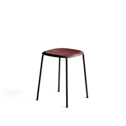 HAY Stools*Soft Edge 70 stool, Fall , black steel frame Red
