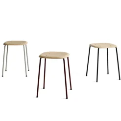 HAY Stools*Soft Edge 70 stool, Fall , black steel frame Red