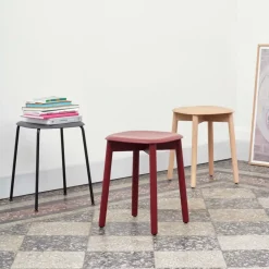 HAY Stools*Soft Edge 72 stool, Fall -fall oak frame Red
