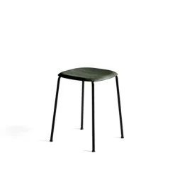 HAY Stools*Soft Edge 70 stool, Hunter, black steel frame Green