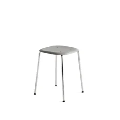 HAY Stools*Soft Edge 70 stool, Soft , chrome frame Grey