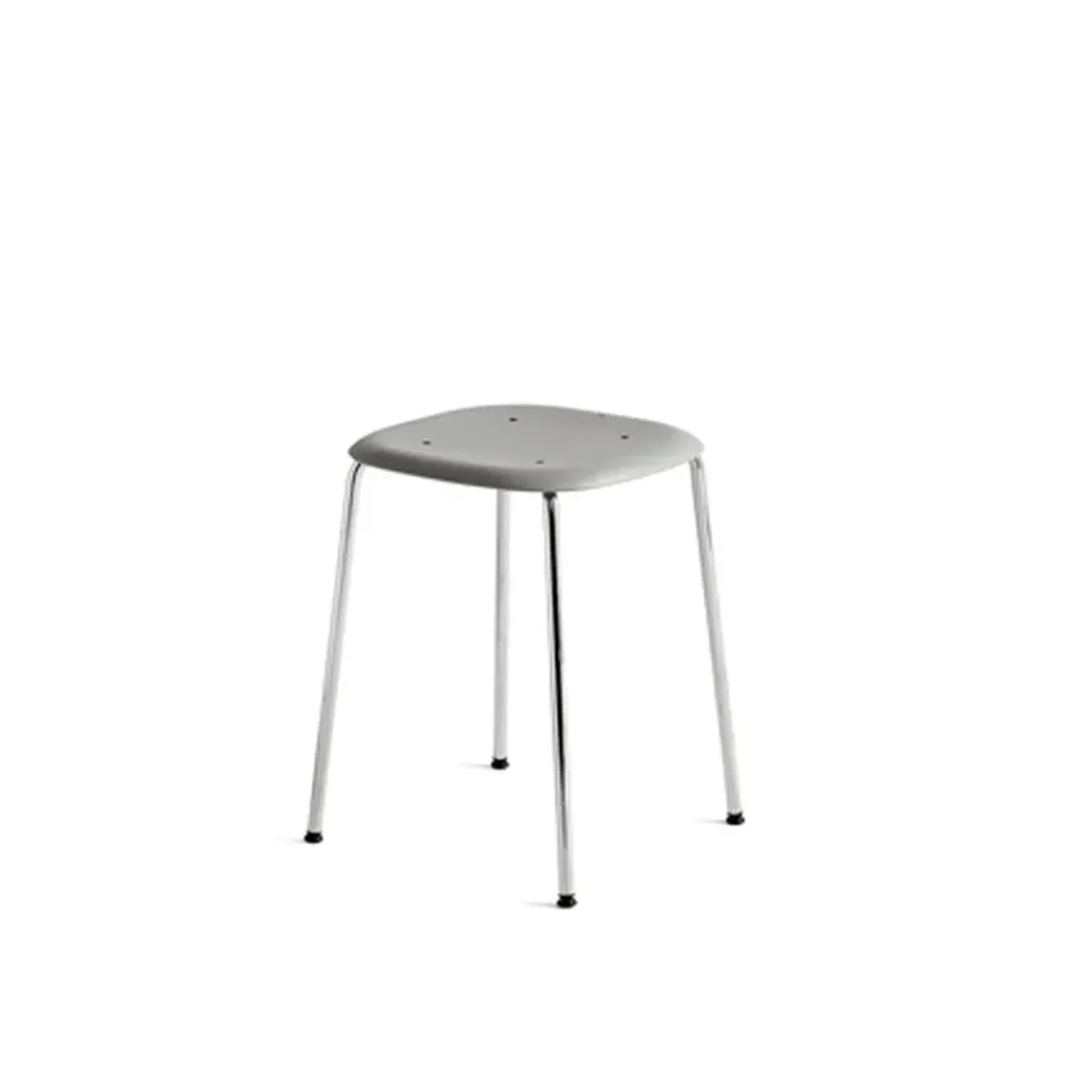 HAY Stools*Soft Edge 70 stool, Soft , chrome frame Grey