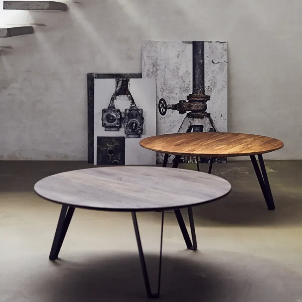 MUUBS Coffee Tables*Space coffee table Ø90 cm, Smoked oak Brown