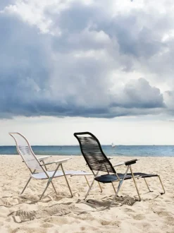 Fiam Seating*Spaghetti sun lounger with footrest, Black