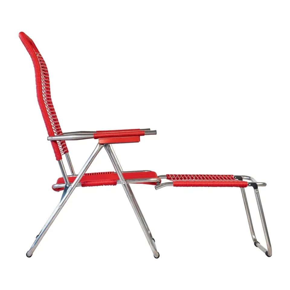 Fiam Seating*Spaghetti sun lounger with footrest, Red