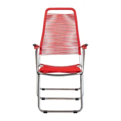 Fiam Seating*Spaghetti sun lounger with footrest, Red