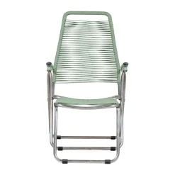 Fiam Seating*Spaghetti sun lounger with footrest, Sage Green