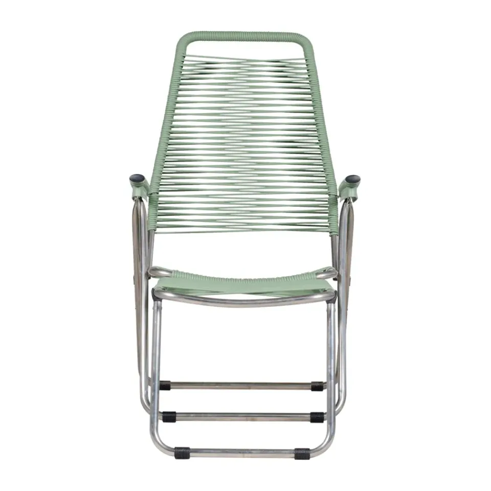Fiam Seating*Spaghetti sun lounger with footrest, Sage Green