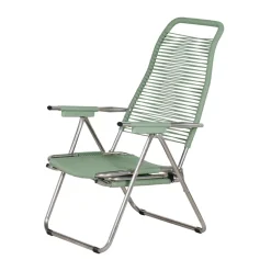 Fiam Seating*Spaghetti sun lounger with footrest, Sage Green