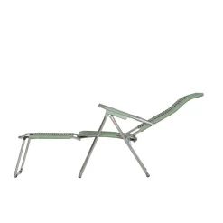 Fiam Seating*Spaghetti sun lounger with footrest, Sage Green