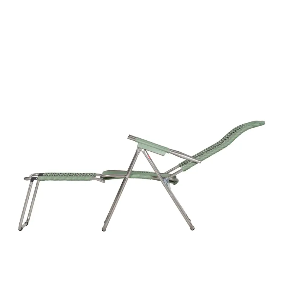 Fiam Seating*Spaghetti sun lounger with footrest, Sage Green
