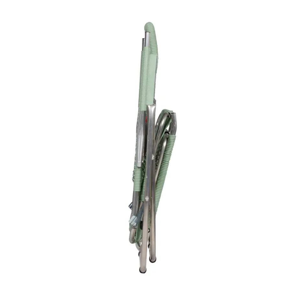 Fiam Seating*Spaghetti sun lounger with footrest, Sage Green