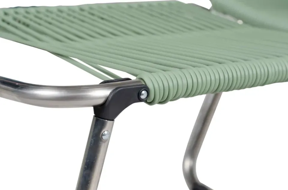 Fiam Seating*Spaghetti sun lounger with footrest, Sage Green