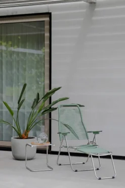 Fiam Seating*Spaghetti sun lounger with footrest, Sage Green