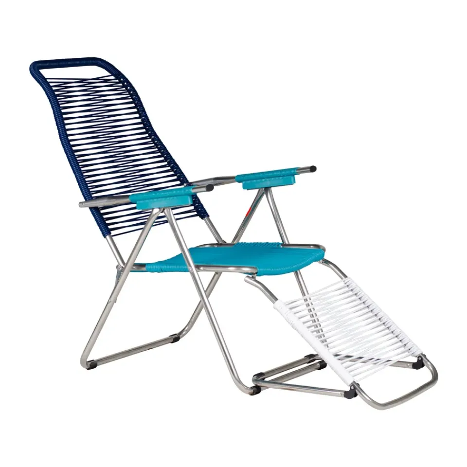 Fiam Seating*Spaghetti sun lounger with footrest, Multi-blue BlueMulti