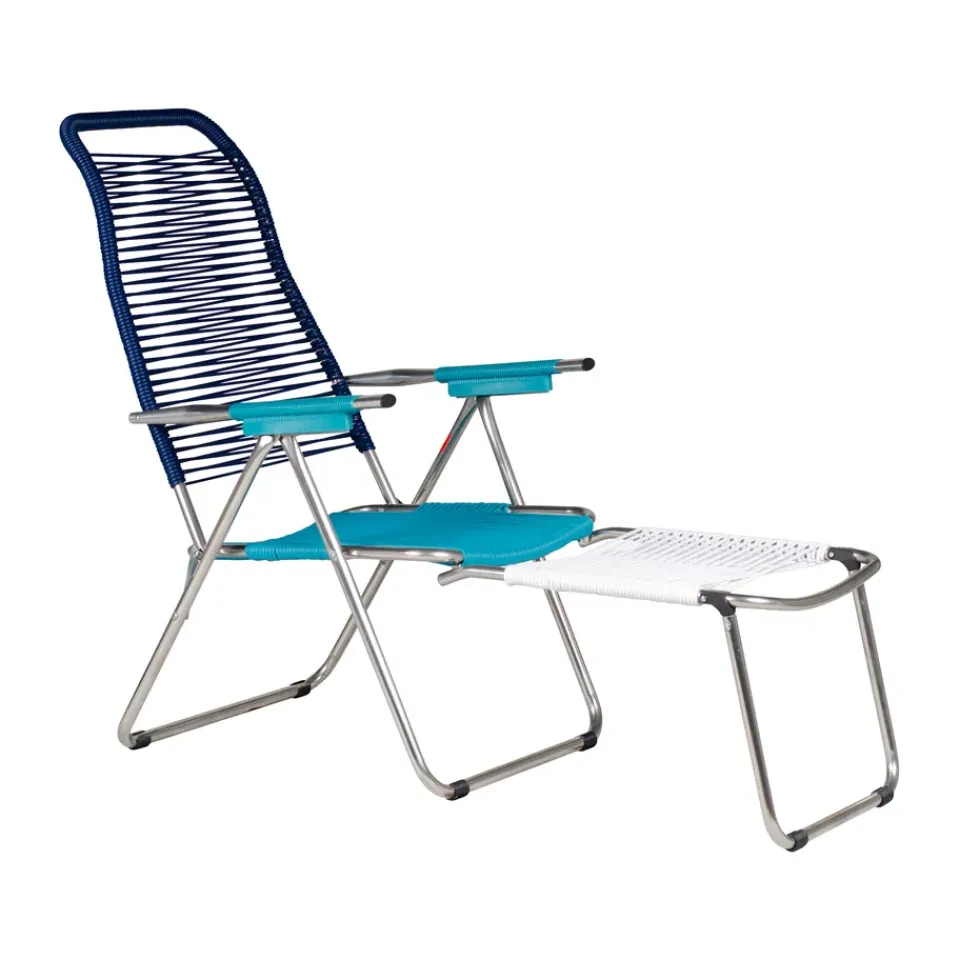 Fiam Seating*Spaghetti sun lounger with footrest, Multi-blue BlueMulti