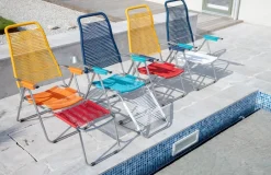 Fiam Seating*Spaghetti sun lounger with footrest, Multi-blue BlueMulti