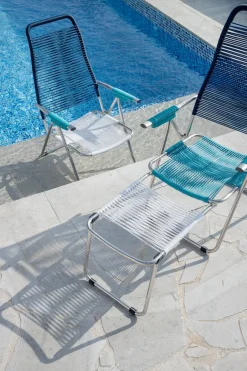 Fiam Seating*Spaghetti sun lounger with footrest, Multi-blue BlueMulti