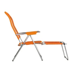 Fiam Seating*Spaghetti sun lounger with footrest, Orange
