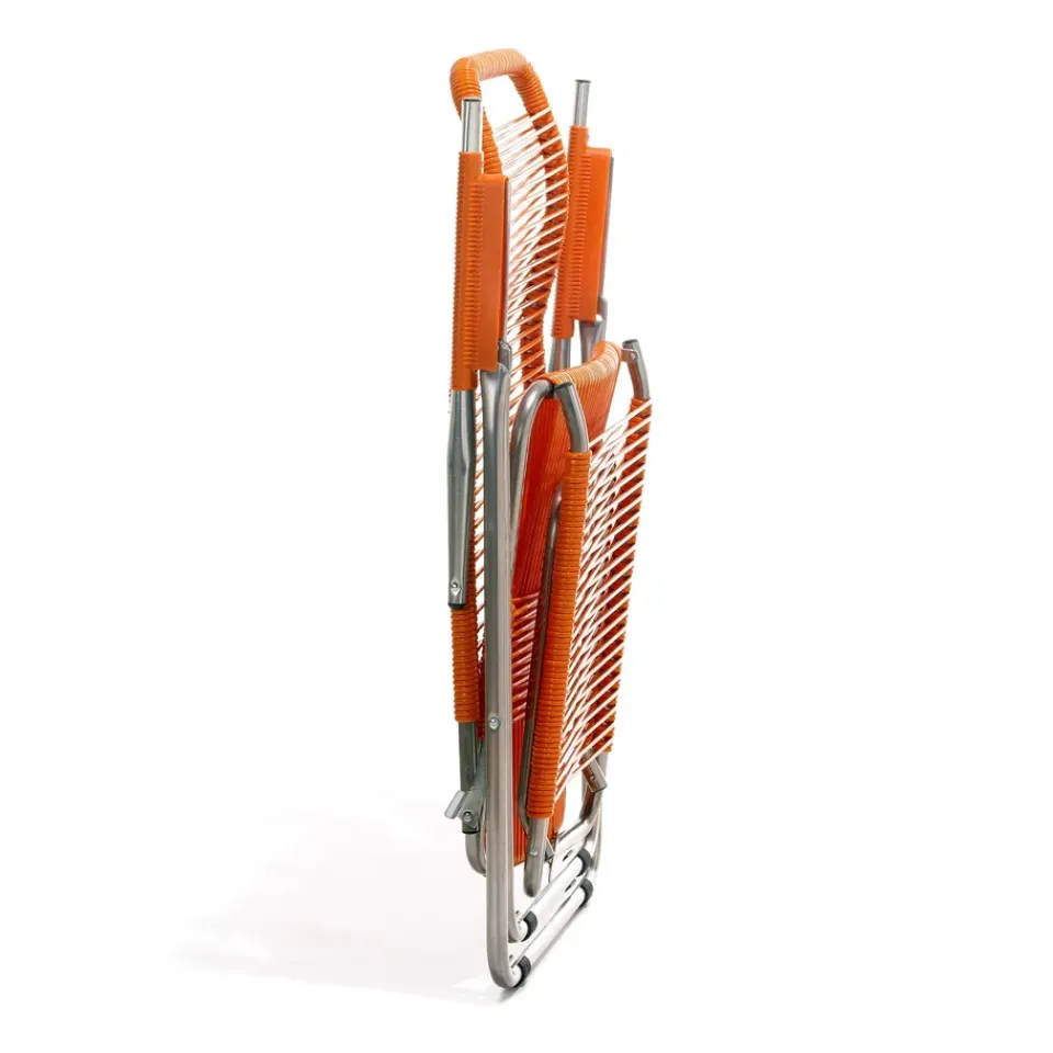 Fiam Seating*Spaghetti sun lounger with footrest, Orange