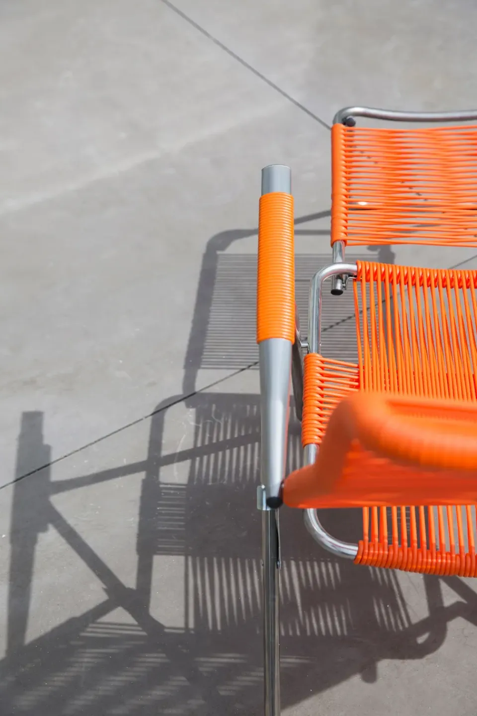 Fiam Seating*Spaghetti sun lounger with footrest, Orange