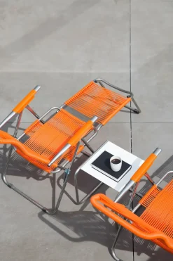 Fiam Seating*Spaghetti sun lounger with footrest, Orange