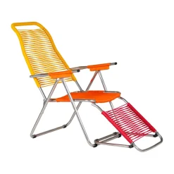 Fiam Seating*Spaghetti sun lounger with footrest, -yellow Multi