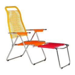 Fiam Seating*Spaghetti sun lounger with footrest, -yellow Multi