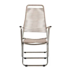 Fiam Seating*Spaghetti sun lounger with footrest, Taupe Beige