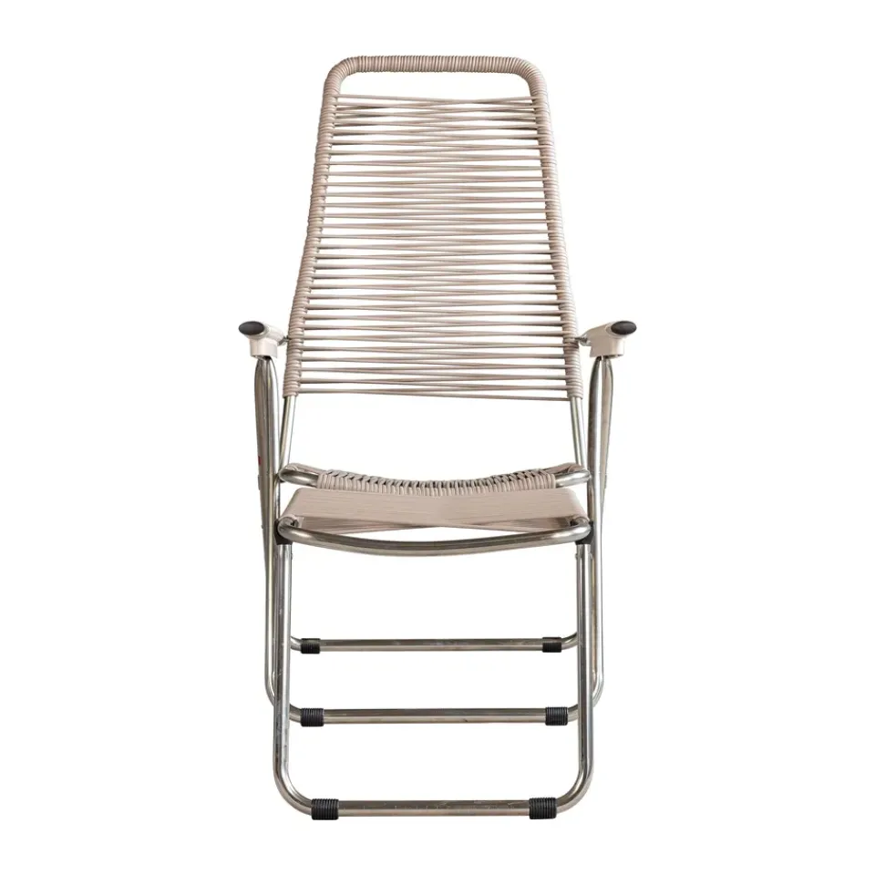 Fiam Seating*Spaghetti sun lounger with footrest, Taupe Beige
