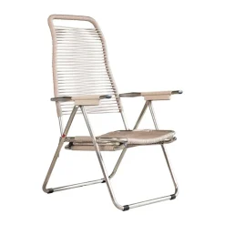 Fiam Seating*Spaghetti sun lounger with footrest, Taupe Beige