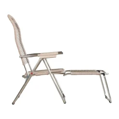 Fiam Seating*Spaghetti sun lounger with footrest, Taupe Beige