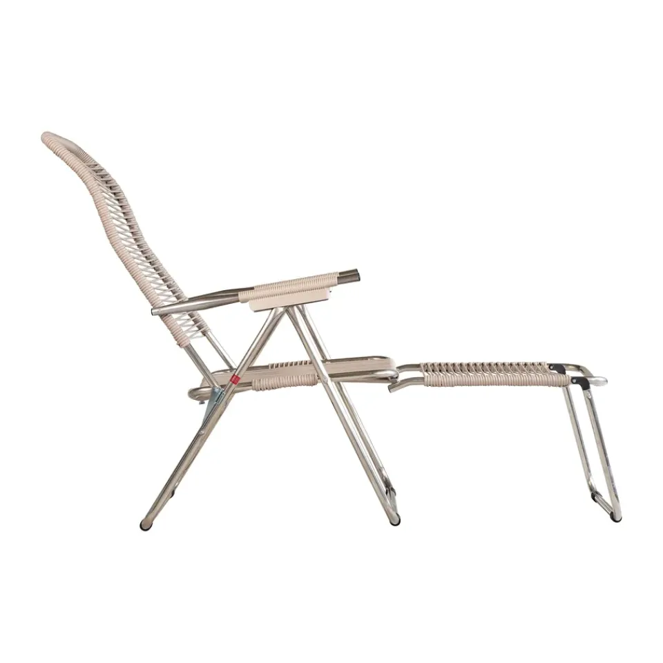 Fiam Seating*Spaghetti sun lounger with footrest, Taupe Beige