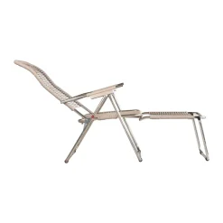 Fiam Seating*Spaghetti sun lounger with footrest, Taupe Beige